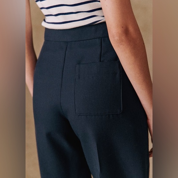 Sezane Marino Trouser in Navy Wool - Picture 4 of 10